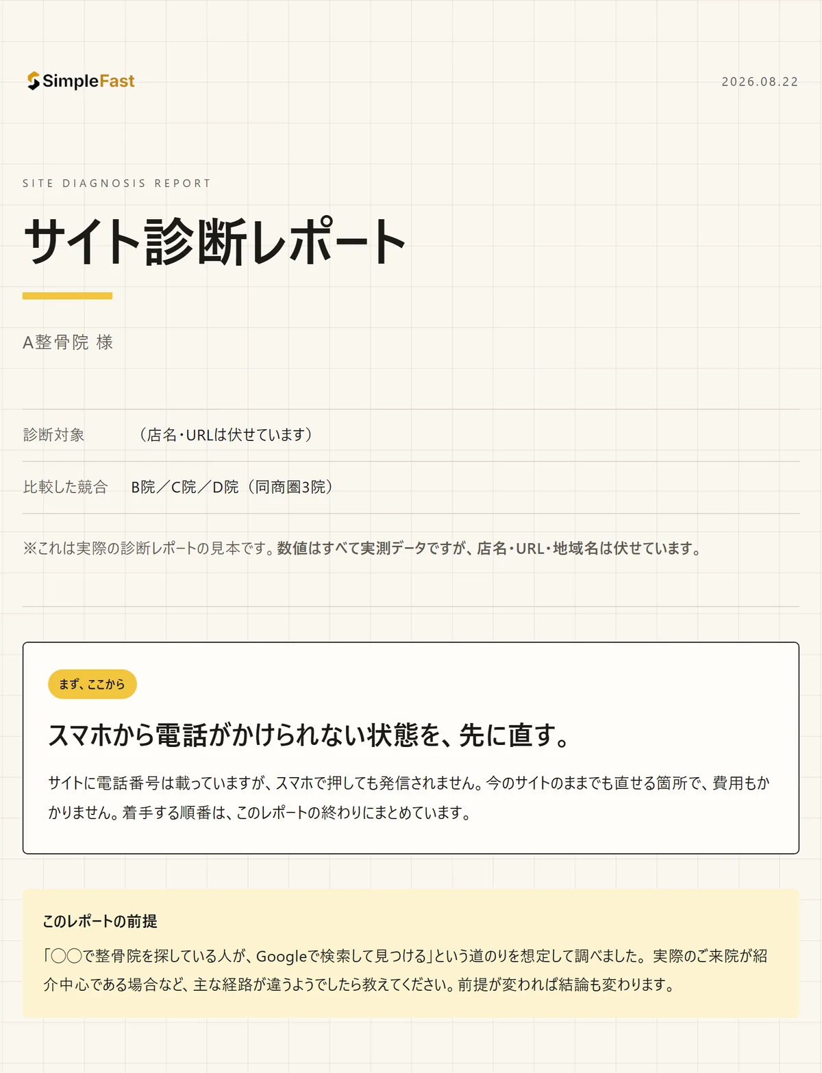 診断レポートの表紙