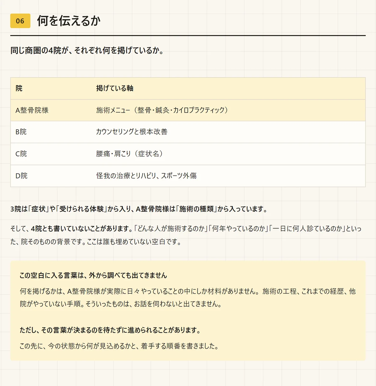 診断レポートの06 何を伝えるか